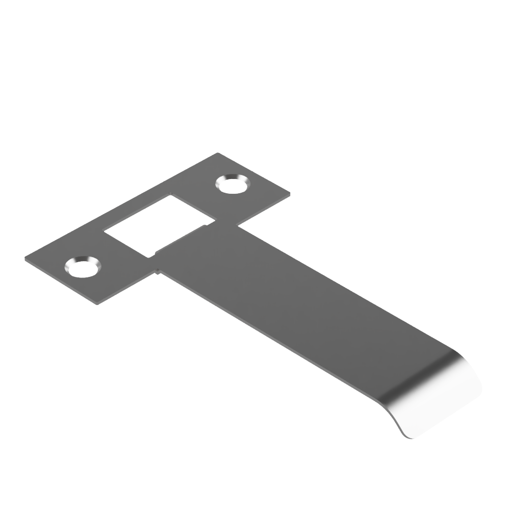 Extended Latch Strike - 90mm (116mm O/A) to suit Tubular Latch in Polished Nickel