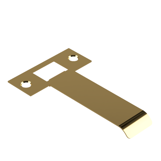 Extended Latch Strike - 90mm (116mm O/A) to suit Tubular Latch in Satin Brass Unlaquered