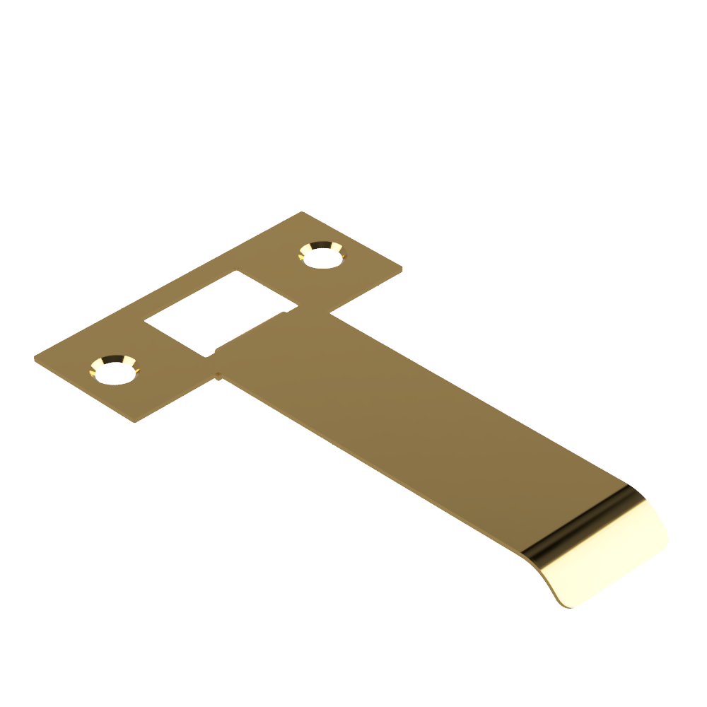 Extended Latch Strike - 90mm (116mm O/A) to suit Tubular Latch in Satin Brass Unlaquered