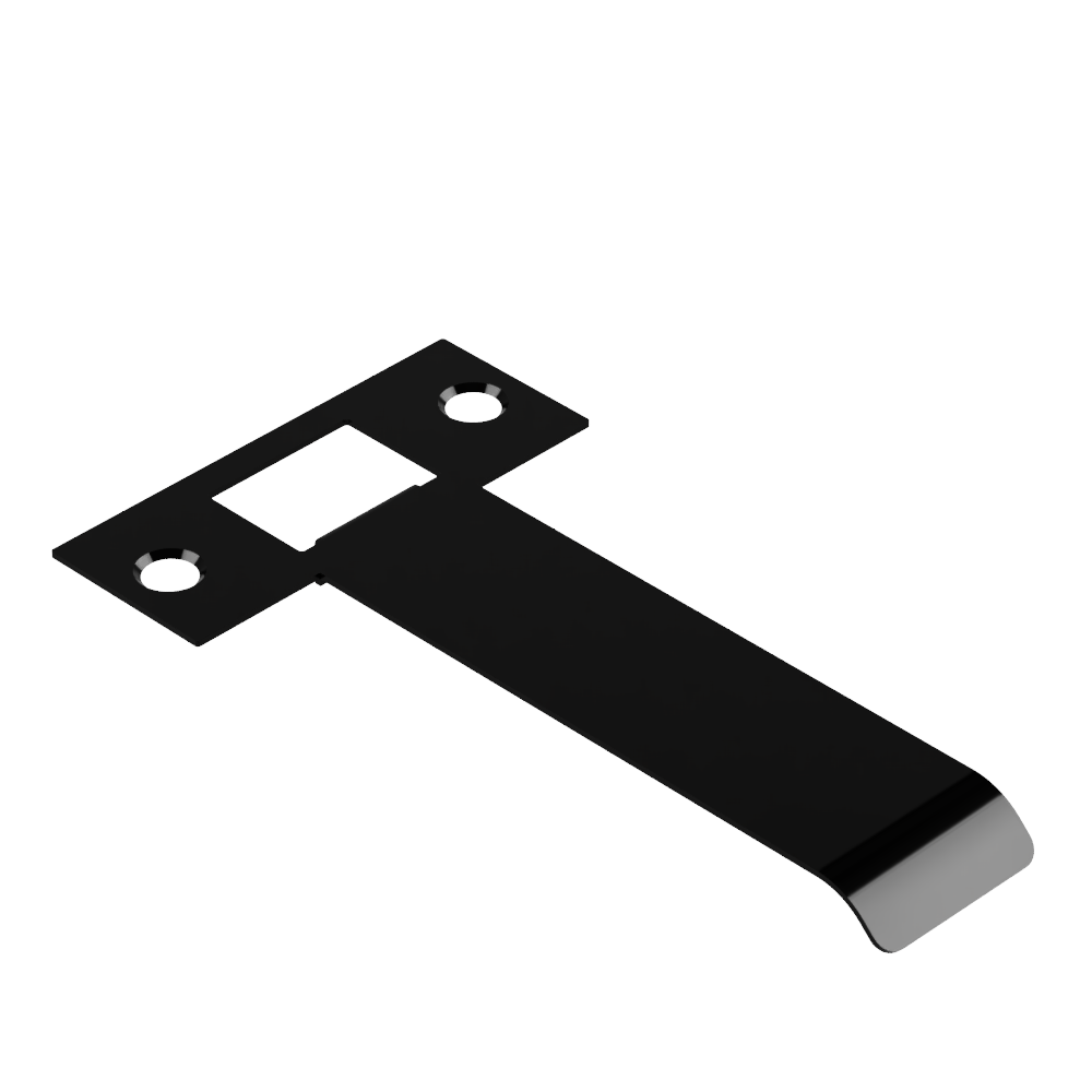 Extended Latch Strike - 100mm (126mm O/A) to suit Tubular Latch in Black Teflon