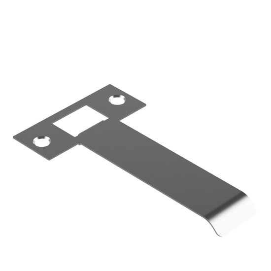 Extended Latch Strike - 100mm (126mm O/A) to suit Tubular Latch in Polished Nickel