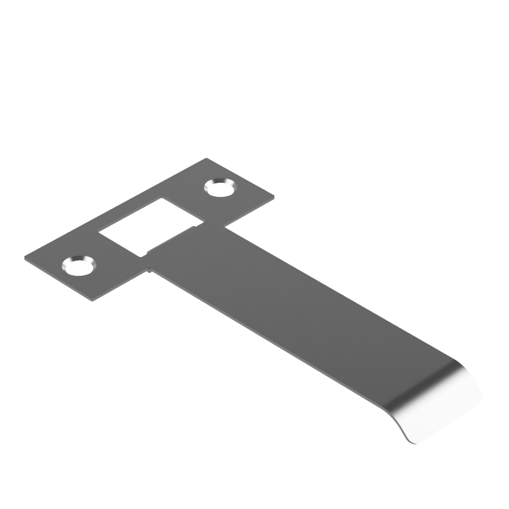 Extended Latch Strike - 100mm (126mm O/A) to suit Tubular Latch in Polished Nickel