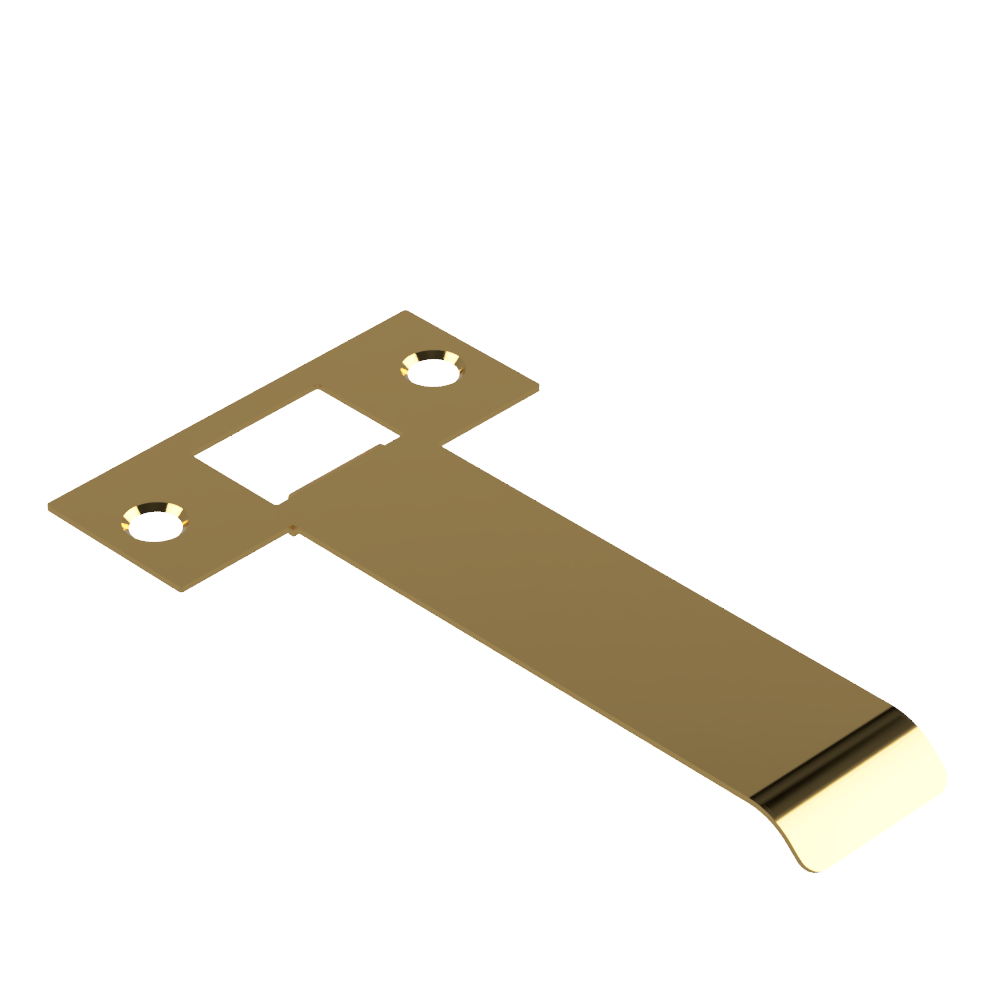 Extended Latch Strike - 100mm (126mm O/A) to suit Tubular Latch in Satin Brass Unlaquered