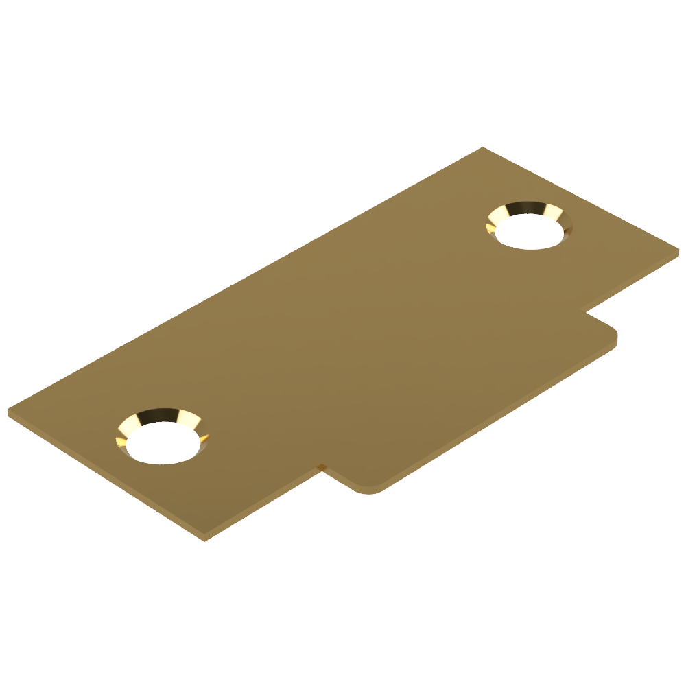 Blank T Shaped Strike (no latch hole) to suit AUS Mortice Locks in Polished Brass Unlacquered