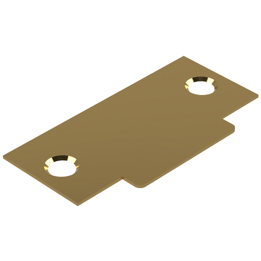 Blank T Shaped Strike (no latch hole) to suit AUS Mortice Locks in Polished Brass Unlacquered