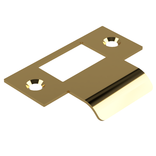 Extended T Shaped Strike - 25mm (51mm O/A) to suit AUS Mortice Locks in Polished Brass Unlacquered