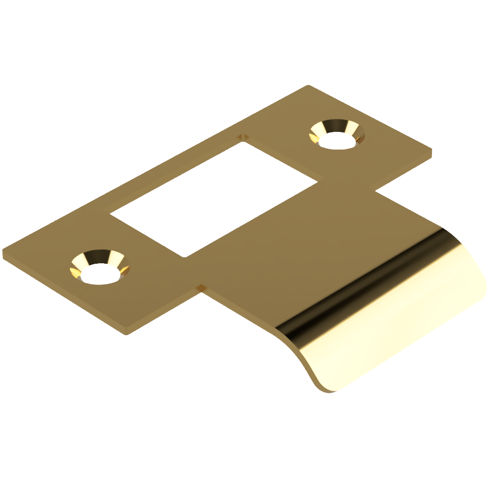 Extended T Shaped Strike - 30mm (56mm O/A) to suit AUS Mortice Locks in Polished Brass Unlacquered