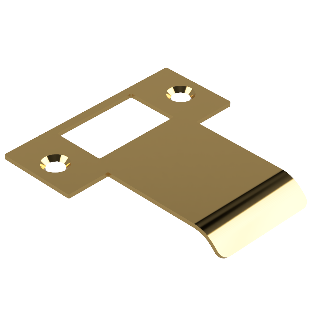 Extended T Shaped Strike - 50mm (76mm O/A) to suit AUS Mortice Locks in Polished Brass Unlacquered