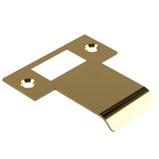 Extended T Shaped Strike - 50mm (76mm O/A) to suit AUS Mortice Locks in Polished Brass Unlacquered