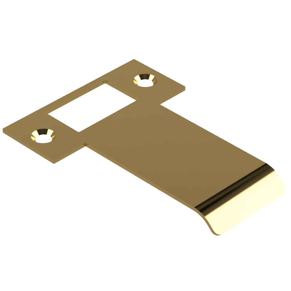 Extended T Shaped Strike - 70mm (96mm O/A) to suit AUS Mortice Locks in Polished Brass Unlacquered