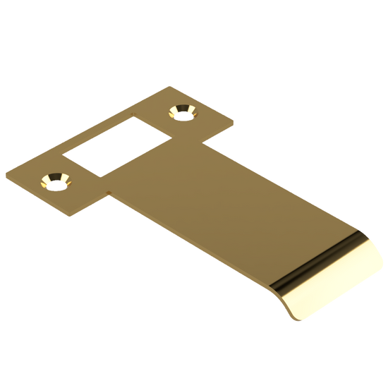 Extended T Shaped Strike - 80mm (106mm O/A) to suit AUS Mortice Locks in Polished Brass Unlacquered