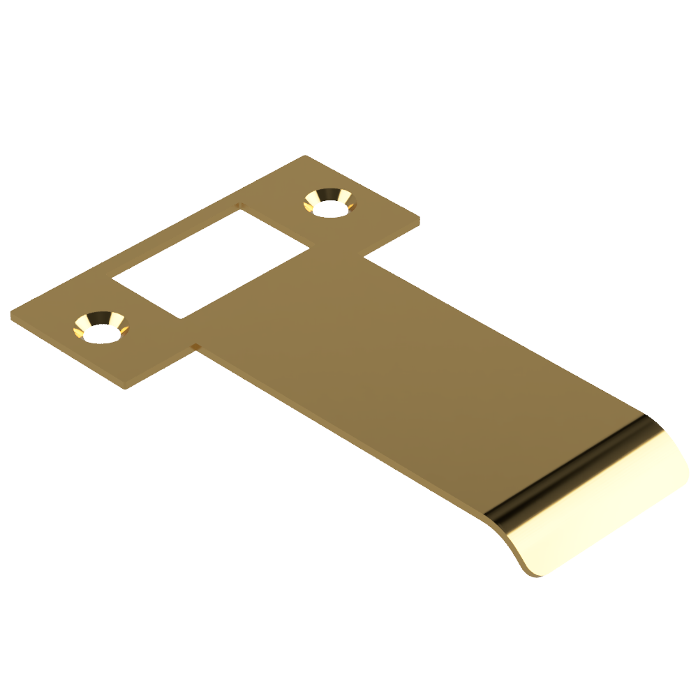 Extended T Shaped Strike - 80mm (106mm O/A) to suit AUS Mortice Locks in Satin Brass Unlaquered