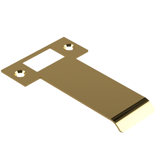 Extended T Shaped Strike - 90mm (116mm O/A) to suit AUS Mortice Locks in Polished Brass Unlacquered