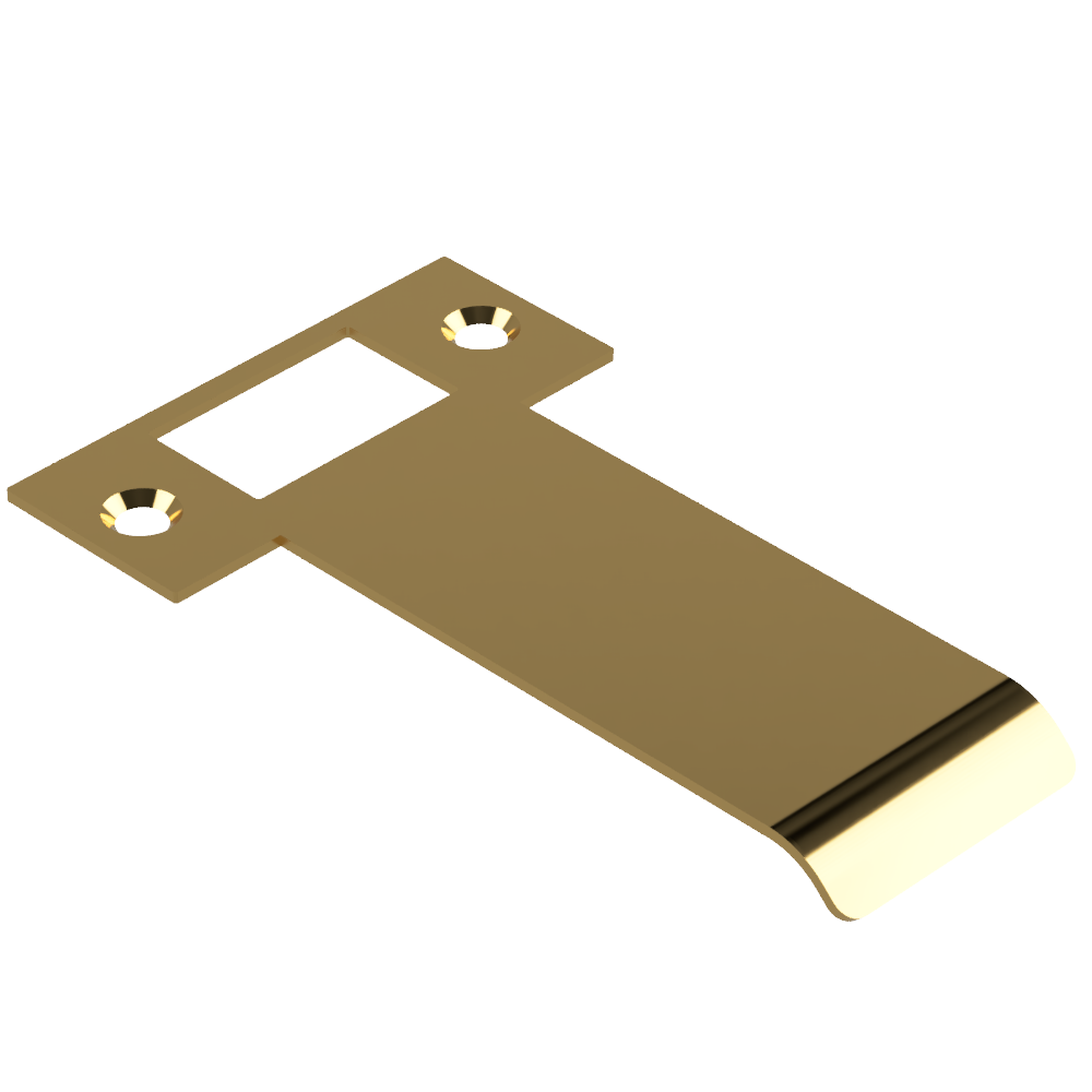 Extended T Shaped Strike - 90mm (116mm O/A) to suit AUS Mortice Locks in Satin Brass Unlaquered