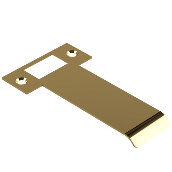 Extended T Shaped Strike - 100mm (126mm O/A) to suit AUS Mortice Locks in Polished Brass Unlacquered