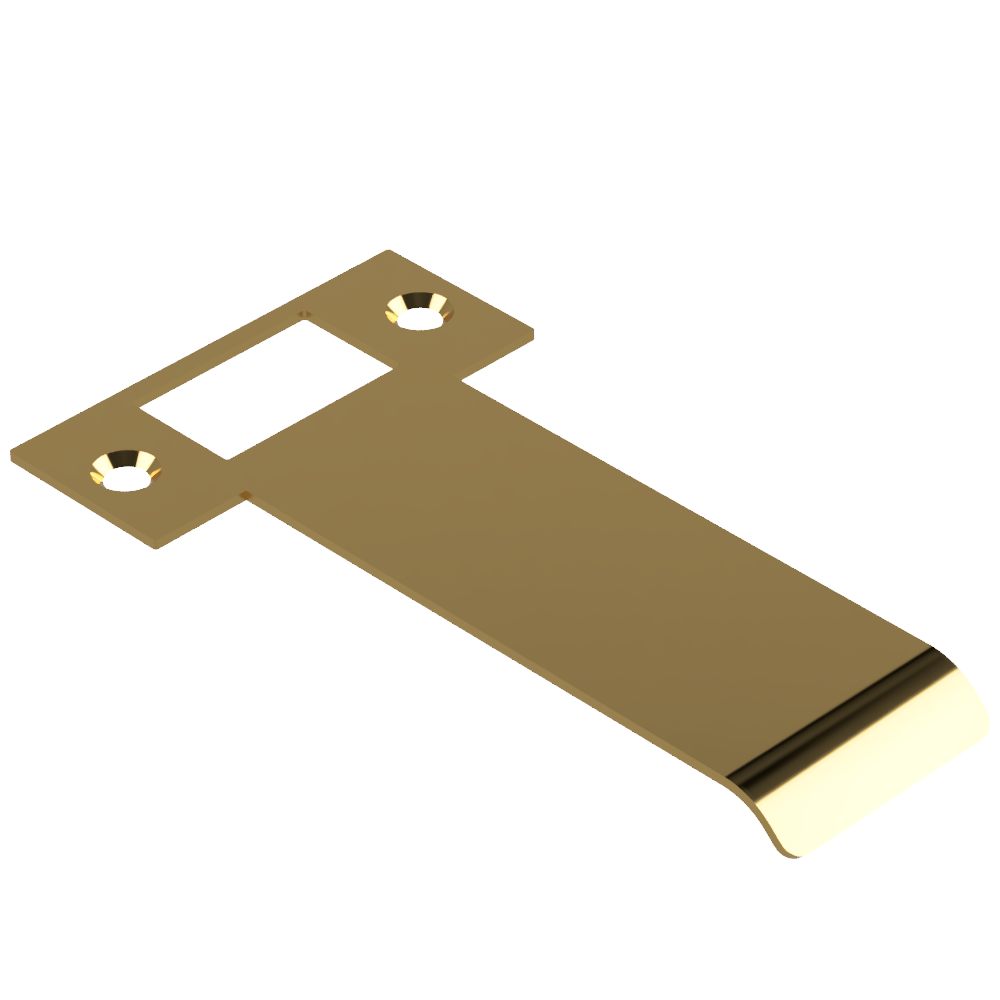 Extended T Shaped Strike - 100mm (126mm O/A) to suit AUS Mortice Locks in Polished Brass Unlacquered