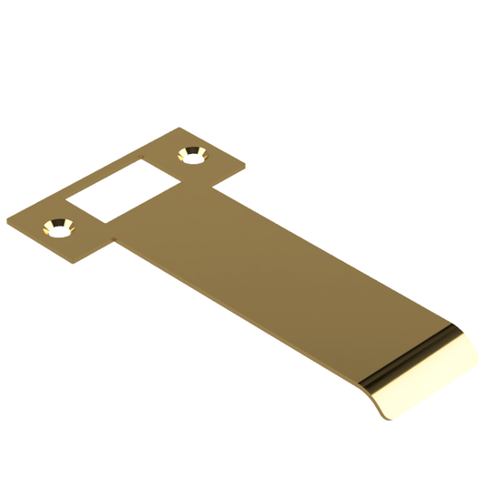 Extended T Shaped Strike - 110mm (126mm O/A) to suit AUS Mortice Locks in Polished Brass Unlacquered