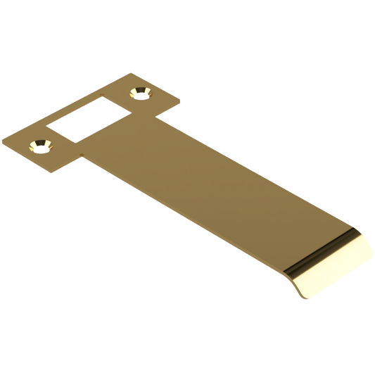 Extended T Shaped Strike - 120mm (126mm O/A) to suit AUS Mortice Locks in Polished Brass Unlacquered