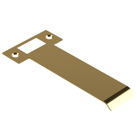 Extended T Shaped Strike - 130mm (156 O/A) to suit AUS Mortice Locks in Polished Brass Unlacquered