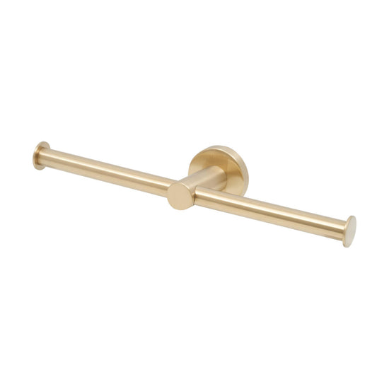 Stream Double Toilet Roll Holder in Satin Brass