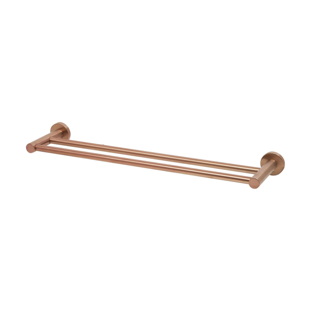 Stream Double Towel Rail - 600mm in Satin Copper