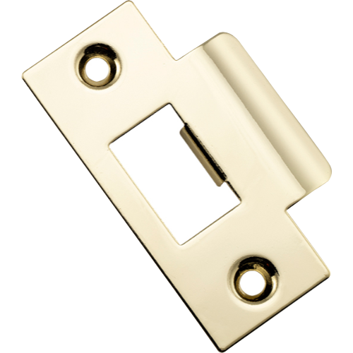 Tube Latch Striker Universal 'T' To Suit Metal Door Frame Polished Brass W42xH70mm in Polished Brass