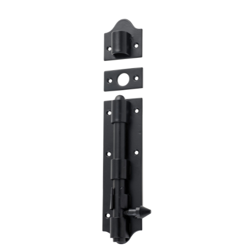 Tower Bolt Iron Matt Black L215xW48mm in Matt Black