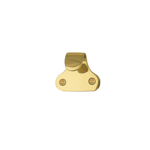 Sash Lift - Hook 50x25mm o/a - 30mm pj in Polished Brass Unlacquered