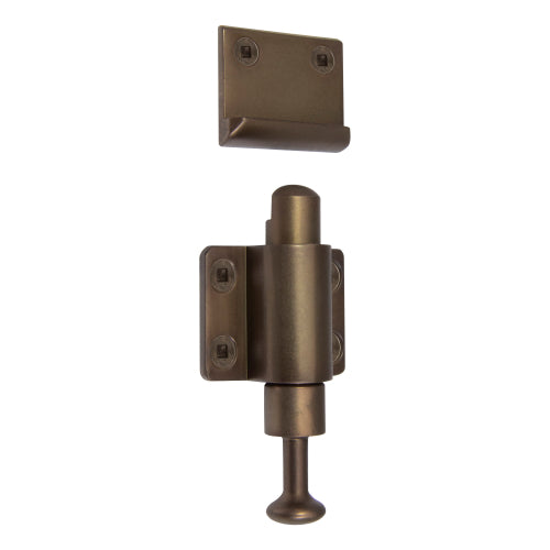 Solid Brass Spring Catch in Matt Antique Bronze