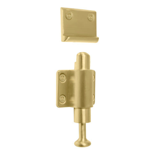 Solid Brass Spring Catch in Matt Satin Brass