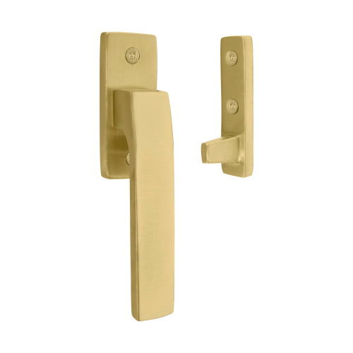 Qube Window Fastener in Matt Satin Brass