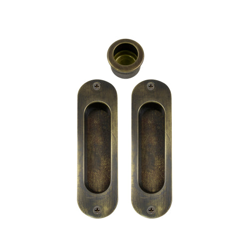 Sliding Door Flush Kit, inc. 2 x Flush Pulls 120mm x 34mm and 1 x Edge Pull Ø29 in Oil Rubbed Bronze