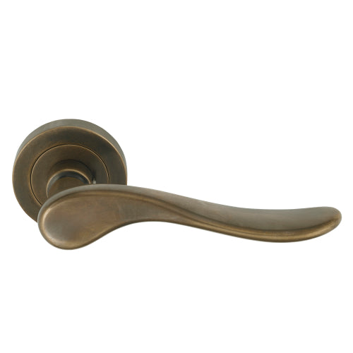 Haven 52mm Round Rose Lever Set in Oil Rubbed Bronze