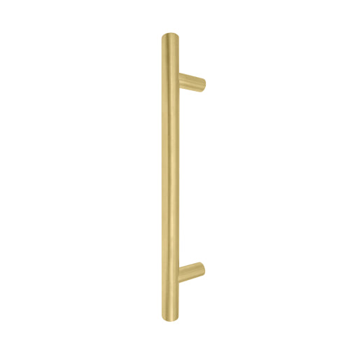 Windsor 8190, Round Profile, Brass Pull Handle Pair Round 300mm OA in Matt Satin Brass