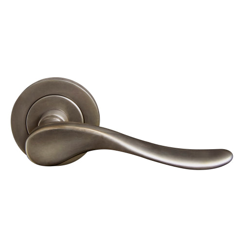 Haven 64mm Large Rose Lever Set in Natural Bronze