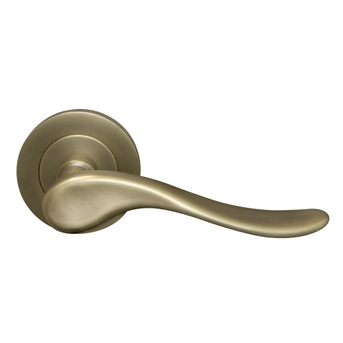 Haven 64mm Large Rose Lever Set in Roman Brass