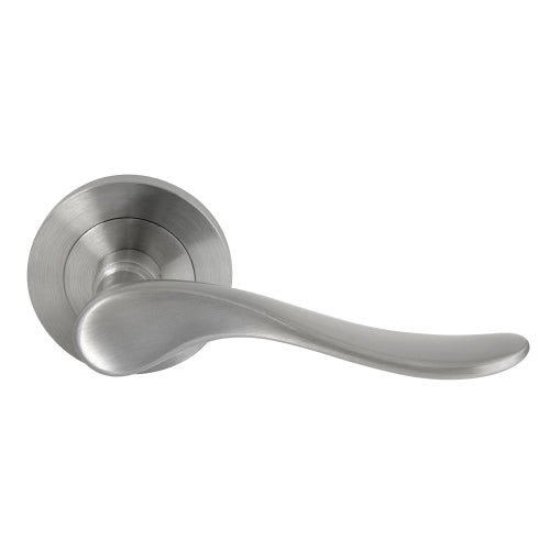 Haven 64mm Large Rose Lever Set in Satin Chrome