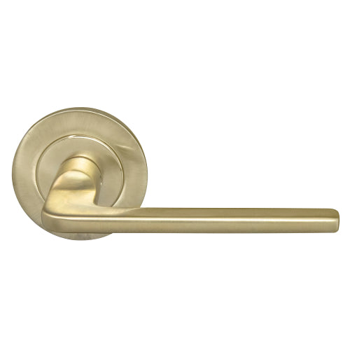 Chalet 64mm Large Rose Lever Set in Satin Brass Unlaquered