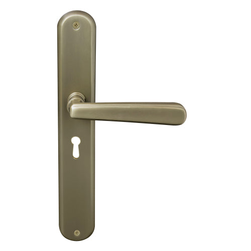 Villa Oval Backplate Std Keyhole in Roman Brass