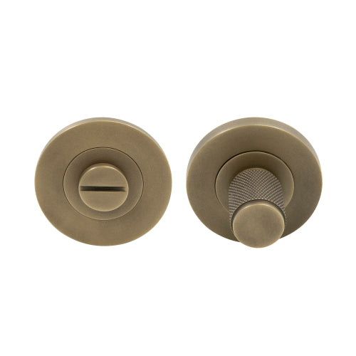 NIDO Turn & Release - 56mm Rose -Knurled in Roman Brass