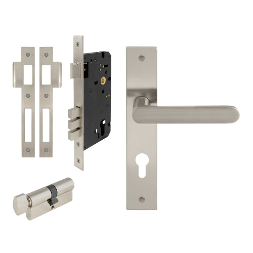 NIDO - Modella Square Backplate Entrance Set in Brushed Nickel