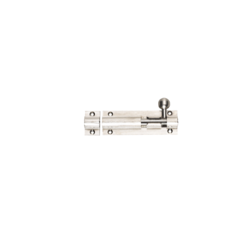 Straight Barrel Bolt, 75 x 25mm, 20mm Throw in Brushed Nickel