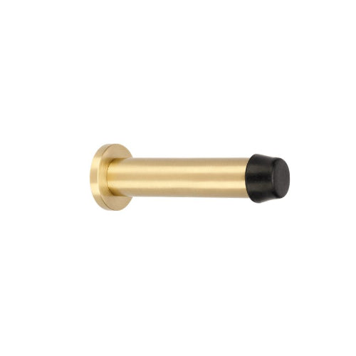 Solid Brass Door Stop, Skirting Concealed Fix in Satin Brass