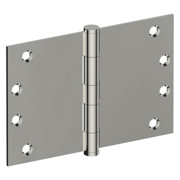 Hinge 100mm x 150mm x 3.5mm, Stainless Steel, Button Tipped, Fixed Pin (w/timber and metal thread Screws) - Satin Stainless in Satin Stainless