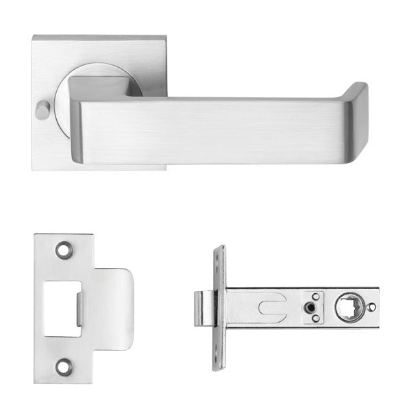 Full privacy set inc. latch bolt 60mm B/S PCC in Powder Coat Colour