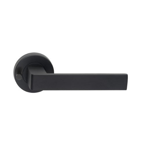 MDZ Lever 10 on Integrated Privacy Ø53 Round Rose, inc. Privacy Latch. in Black