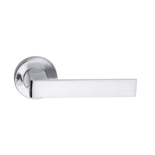 MDZ Lever 10 on Integrated Privacy Ø53 Round Rose, inc. Privacy Latch. in Polished Chrome