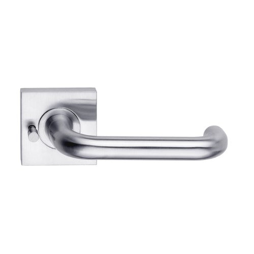 MDZ Lever 18 on Integrated Privacy 57mm x 57mm Square Rose. in Polished Chrome