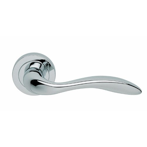 GIAVA - passage lever set square rose (50mm) without latch in Polished Chrome