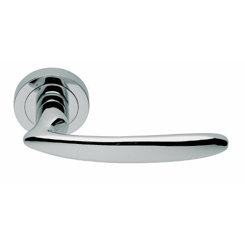 NIRVANA - passage lever set round rose (50mm) without latch  in Polished Chrome